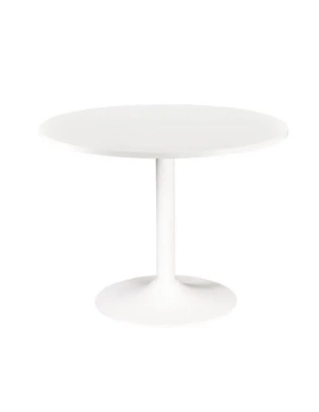 Mesa redonda 100 blanca pata metálica columna color blanca