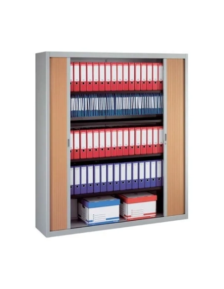 Armario metalico persiana desmontable 200x180 aluminio/haya