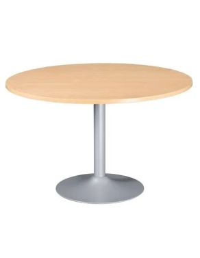 Mesa redonda 120 haya pata metálica columna color aluminio