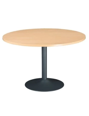 Mesa redonda 120 haya pata metálica columna color antracita