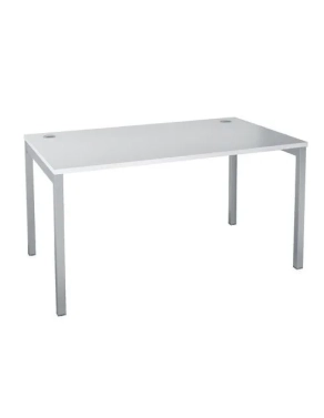 Mesa squadra 160cm blanca 4 patas grises
