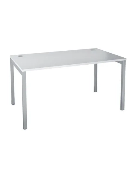 Mesa squadra 160cm blanca 4 patas grises