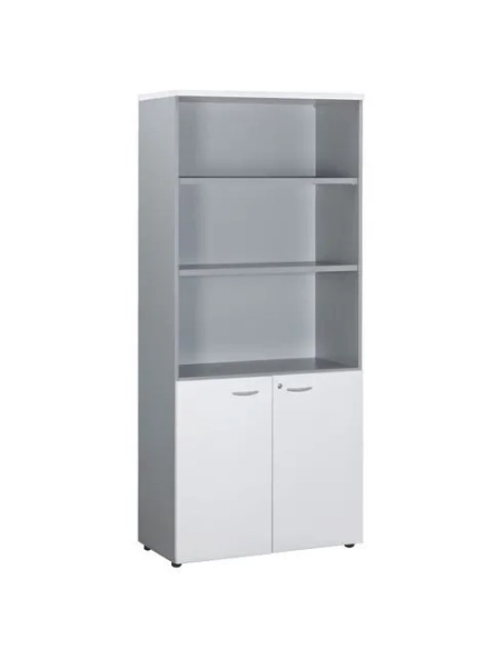 Biblioteca alta squadra blanco