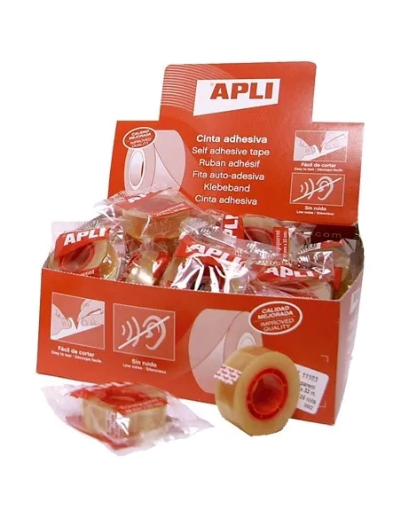 Cinta adhesiva transparente Apli 19mmx33m