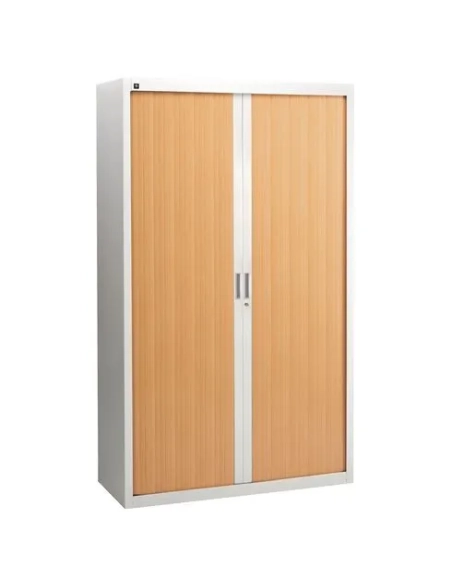 Armario metalico puertas persiana 200x120 gris puertas haya