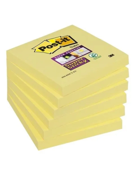 Bloc notas adhesivas Post-it amarillo 76x76 supersticky