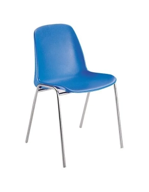 Silla plástica ignifuga estandar coque azul