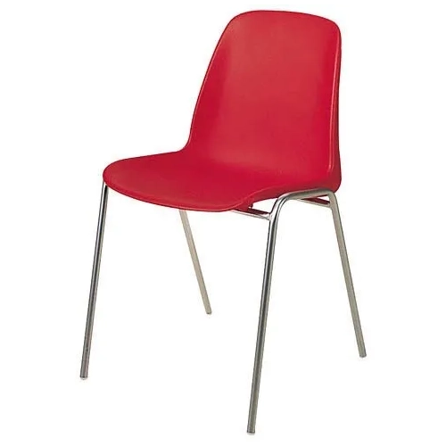 Silla plástica ignifuga estandar coque roja