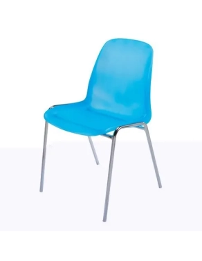 Silla plástica ignifuga estandar coque translucida azul