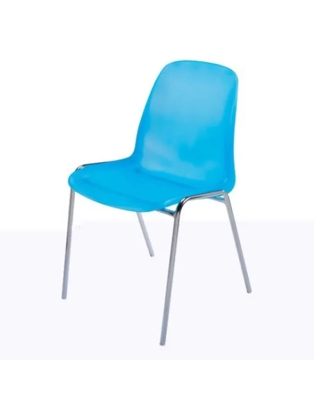Silla plástica ignifuga estandar coque translucida azul