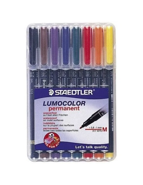 Estuche 8 rotuladores perm. Staedtler Lumocolor 0,6mm