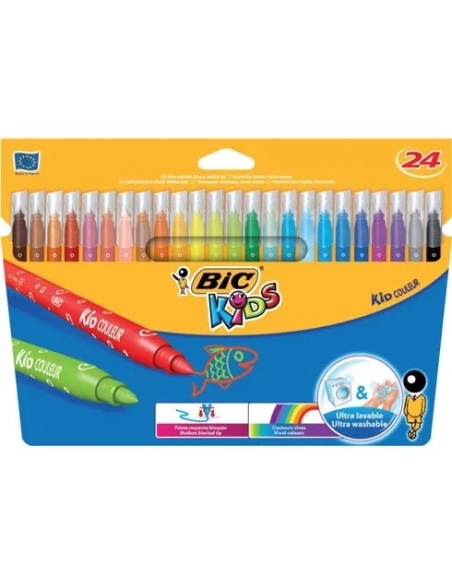 Rotuladores Bic kids ultra lavables 24 colores
