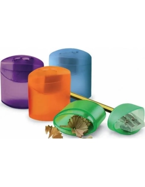 Afilalapiz doble plastico con deposito