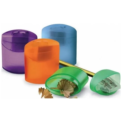 Afilalapiz doble plastico con deposito