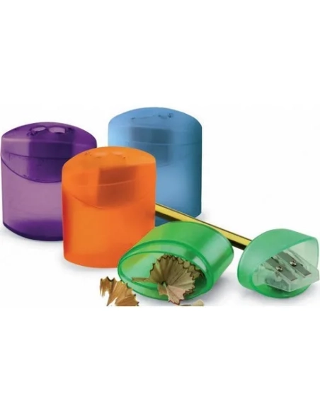 Afilalapiz doble plastico con deposito