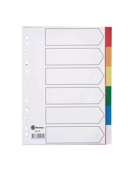 Juego separadores 6 colores PP A4 jmb