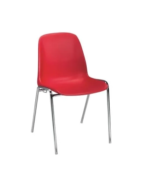 Silla plastica ensamblable coque rojo