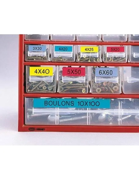 Cinta Dymo plastica roja Letratag