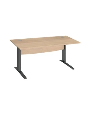 Mesa oficina patas metalicas antracita 180cm roble claro