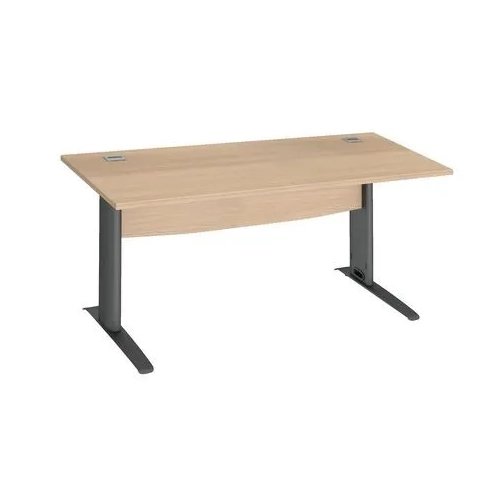 Mesa oficina patas metalicas antracita 180cm roble claro