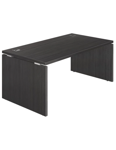Mesa Shiny patas madera 180x90 negra