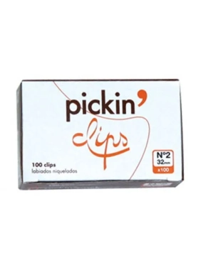 Caja 100 clips labiados niquelados n