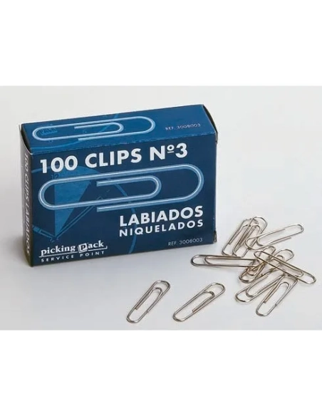 Caja 100 clips labiados niquelados n