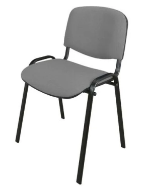 Silla conferencia clasica  patas negras gris