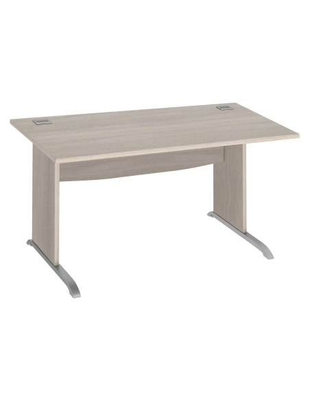 Mesa oficina patas madera en L 120cm roble gris Excellens