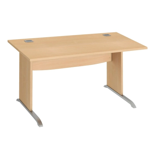 Mesa oficina patas madera en L 120cm haya Excellens