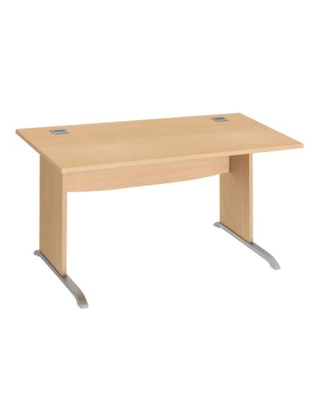 Mesa oficina patas madera en L 120cm haya Excellens