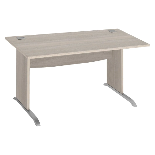 Mesa oficina patas madera en L 160cm roble gris Excellens