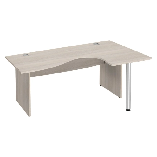Mesa oficina ala derecha 160 roble gris patas madera