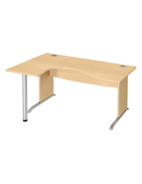 Mesa oficina 160 ala izquierda patas madera en L haya
