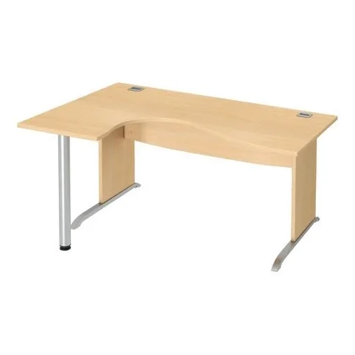 Mesa oficina 160 ala izquierda patas madera en L haya