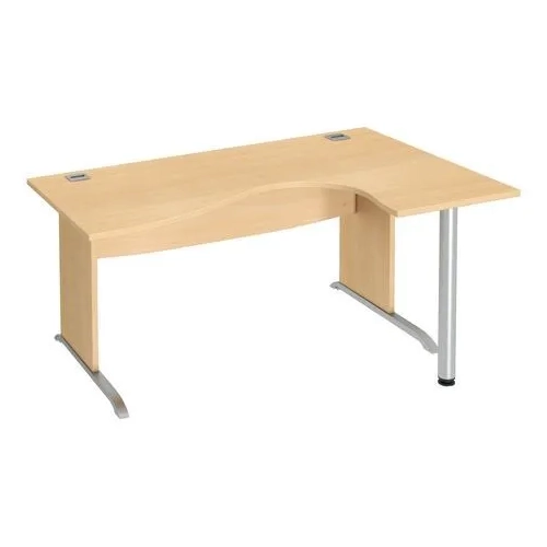 Mesa oficina 160 ala derecha patas madera en L haya