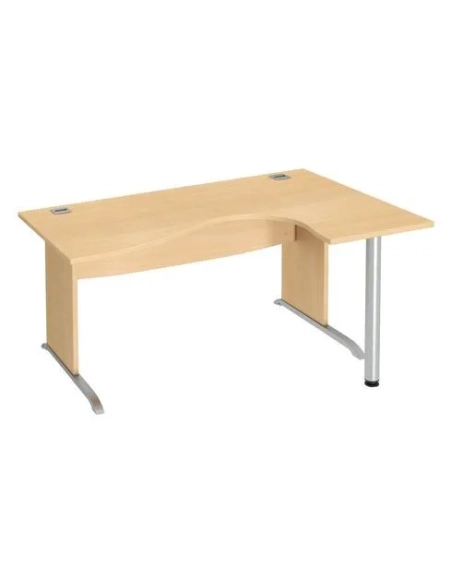 Mesa oficina 160 ala derecha patas madera en L haya
