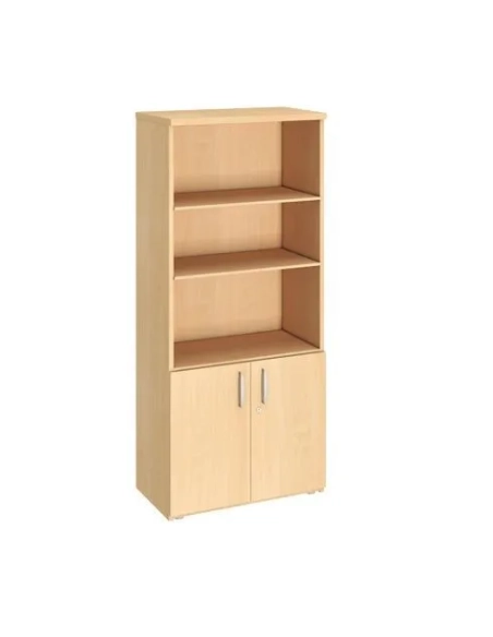 Armario biblioteca alto 182x80 puertas bajas haya Excellens