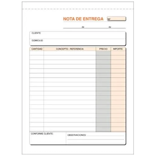 Talonario entrega duplicado 150 x 210 mm castellano