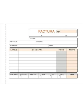 Talonario factura 150x105 mm duplicado apaisado
