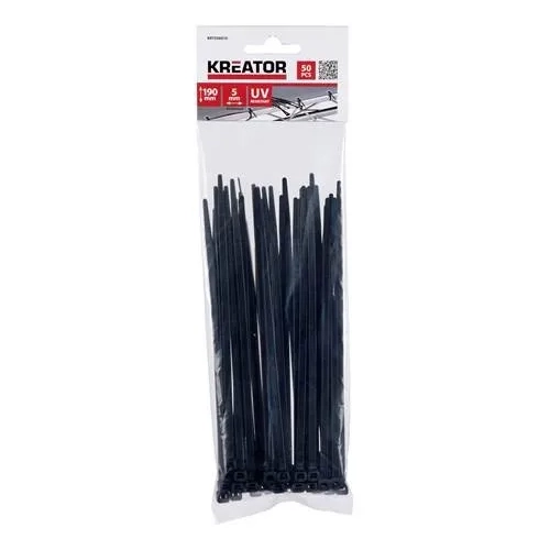 50 bridas plasticas negro 5.0x190