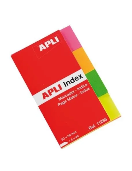 160 banderitas de papel adhesivas 4 colores neon Apli