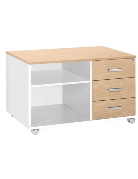 Mueble auxiliar Intuitiv roble claro 3 cajones