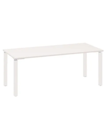 Mesa recta 180 blanca 4 patas blanca Eden