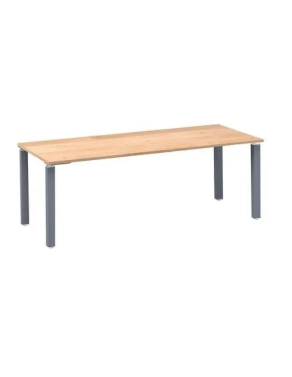 Mesa recta 200 roble 4 patas antracita Eden