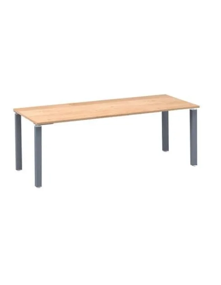 Mesa recta 200 roble 4 patas antracita Eden