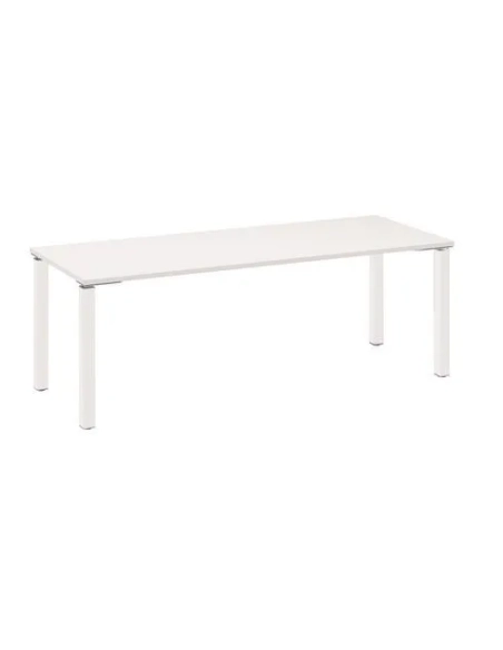 Mesa recta 200 blanca 4 patas blanca Eden