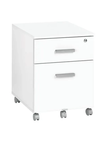 Cajonera blanca con ruedas 2 cajones Eden