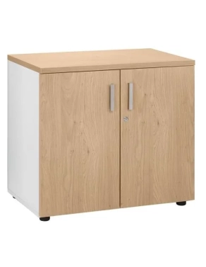 Armario bajo 72x80 roble cuerpo blanco Eden