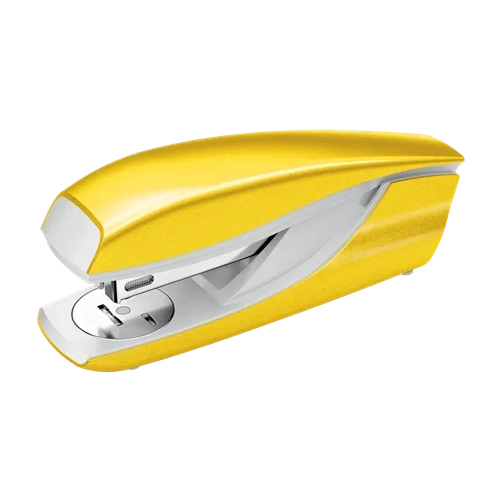 Grapadora petrus wow metálica amarilla
